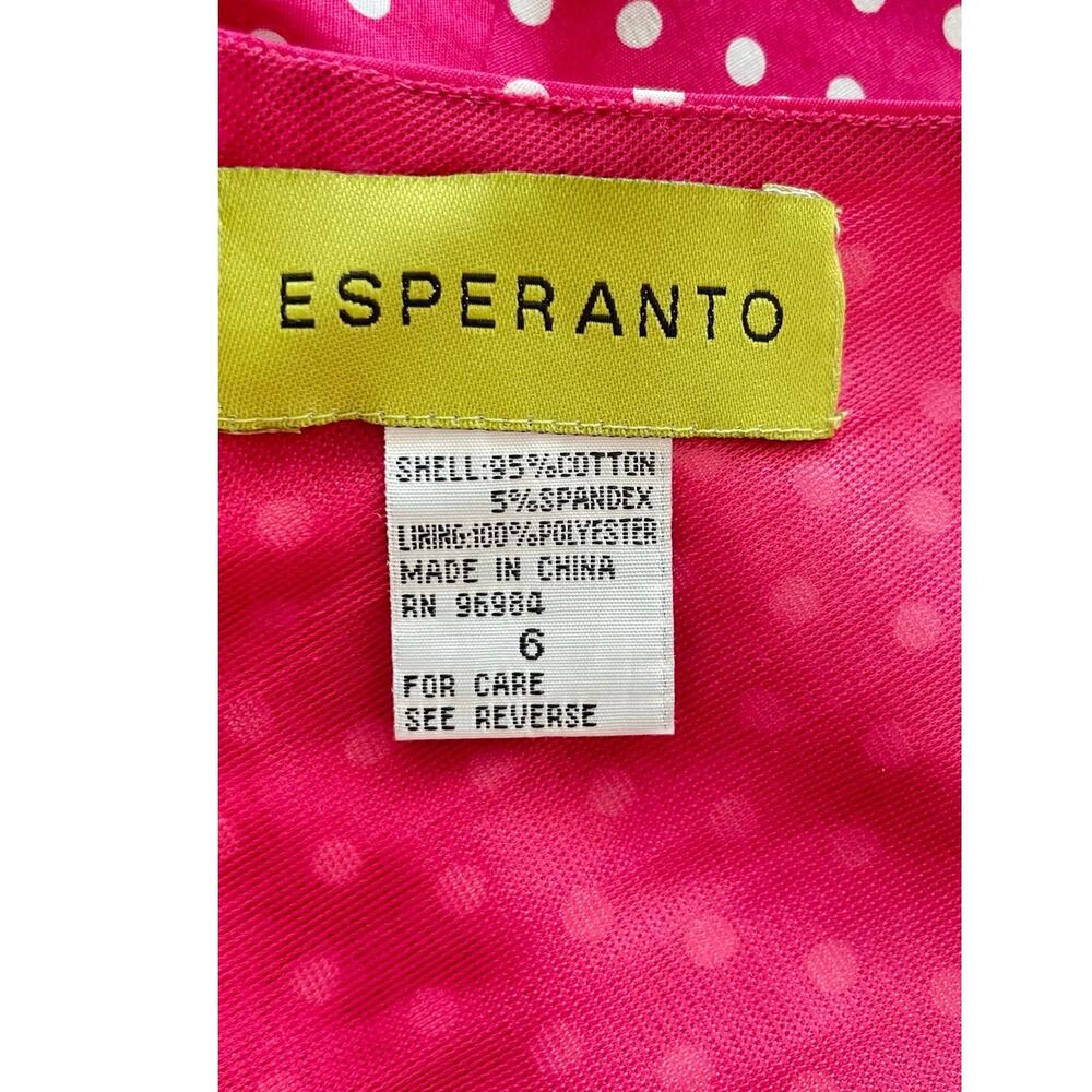 Vintage 50s Style Pink Polka Dot Swing Rockabilly Dress Sweetheart Neckline Sz 6 - Picture 8 of 8